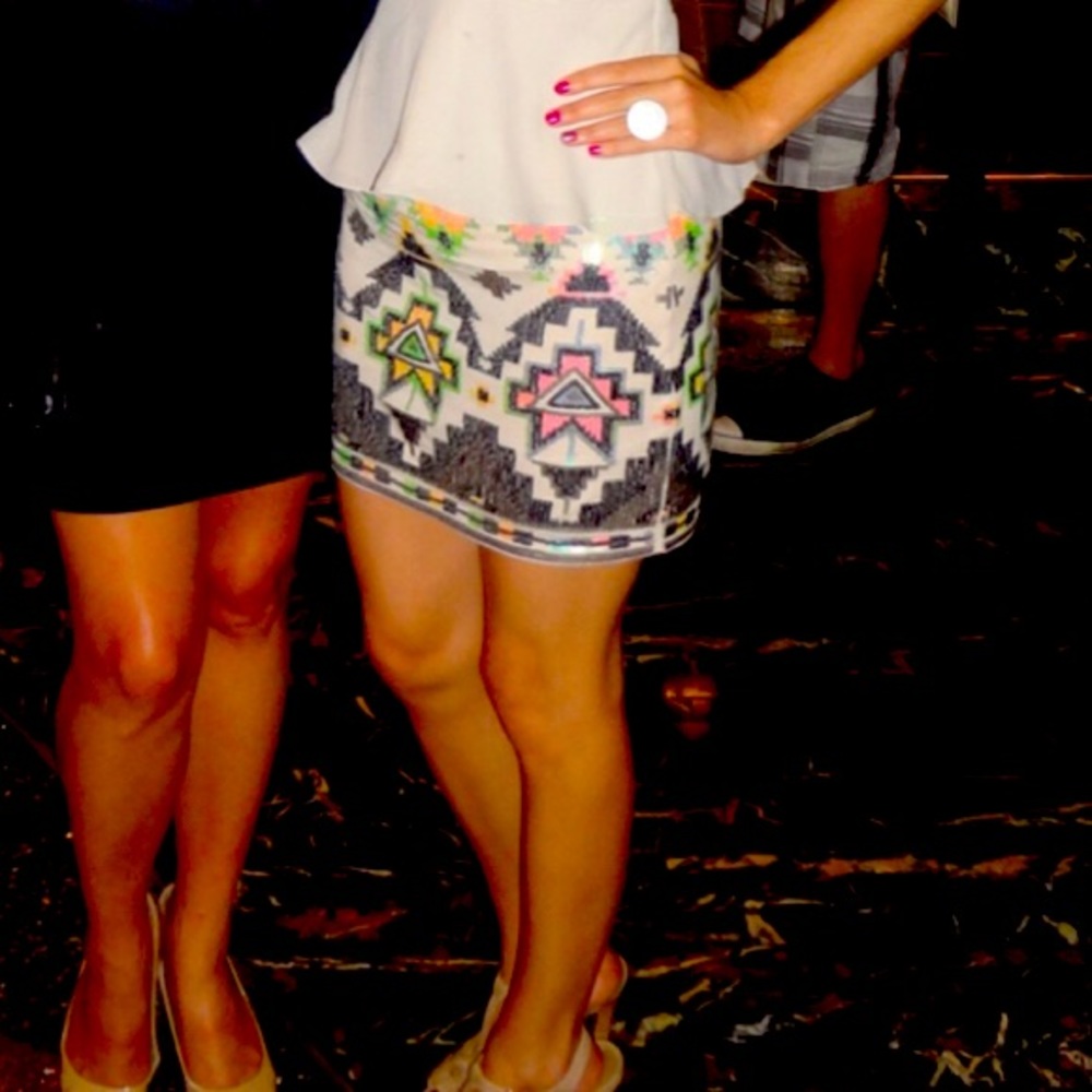 Express Sequin Mini Skirt